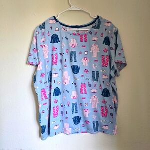 Blue and Pink Graphic PJ Set